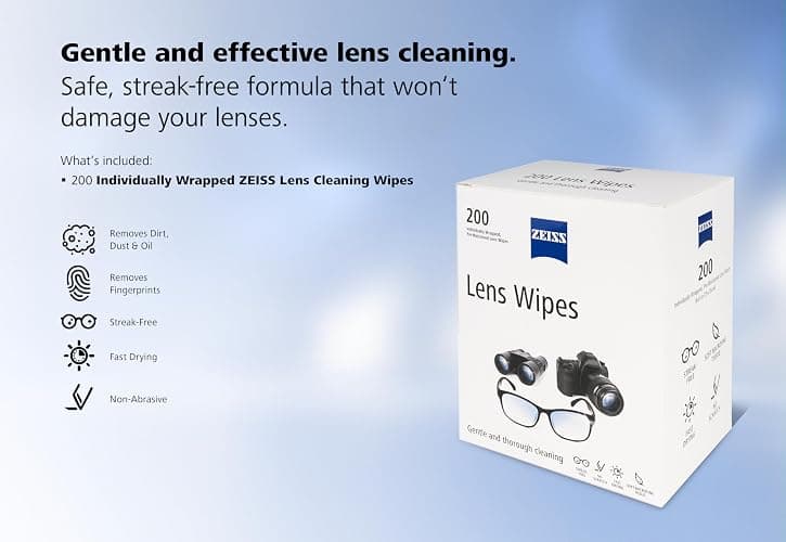 ZEISS Pre-Moistened Lens Cleaning Wipes, 200 Count thumbnail 10