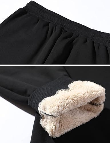 Flygo Men's Fleece Lined Sherpa Sweatpants Winter Warm Pants Jogger Lounge Athletic Pant with Pockets thumbnail 6