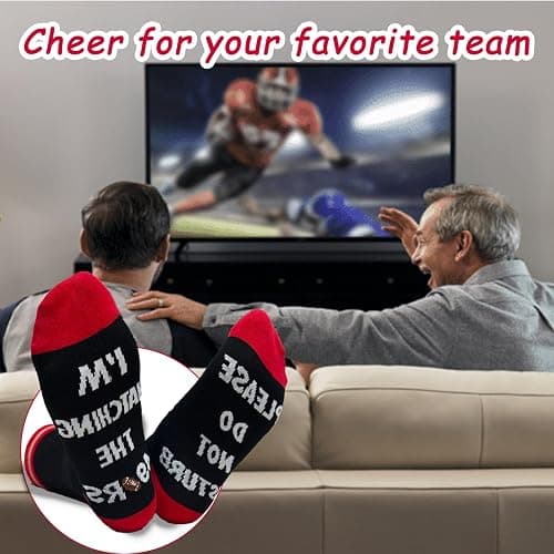 SAKCUNYAPY Crew Socks Birthday Gifts | Please Do Not Disturb, I’m Watching The | Sports Season Football Game Gifts Christmas Thanksgiving Day Gift for Men Dad Grandpa Husband Son and Boyfriend thumbnail 6