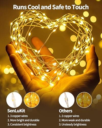 SenLuKit Copper Wire Fairy Lights Waterproof Plug in Christmas String Lights with Remote for Living Bed Room, Backyard, Patio, Garden, Porch, Wedding or Christmas Decorations thumbnail 4