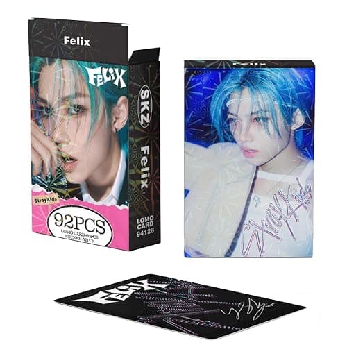 KPOPBP Stray Kids Photocards 60 PCS SKZ Rock Star Album Photo Cards with 32 PCS Stickers KPOP Gift Lomo Cards Merch for SKZ Boys and Girls (Felix) thumbnail 3