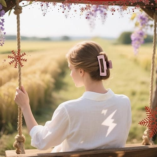 TOCESS Big Hair Claw Clips for Women - Neutral Large Claw Clip for Thin Thick Curly Hair 90's Strong Hold 4.33 Inch Nonslip Matte Jumbo Hair Clips (8 Pcs) thumbnail 7