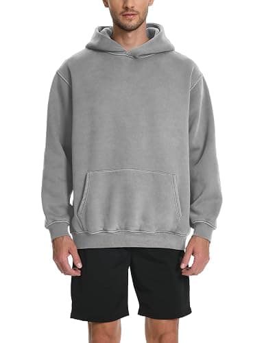 Hatant Hoodies for Men Heavyweight Fleece Sweatshirts Mens Acid Wash Athletic Hoodie Oversized Matching Pullover for Couples thumbnail 3