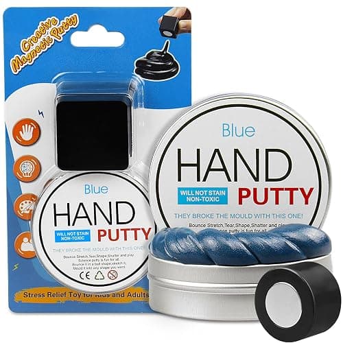 Arfun Magnetic Slime Putty, Soft Magic Slime Hand Therapy Putty Fidget Game Stress Relief Thinking Educational Toy with Upgraded Magnet Christmas Birthday Gift for Boys Girls Adults (Blue) thumbnail 6