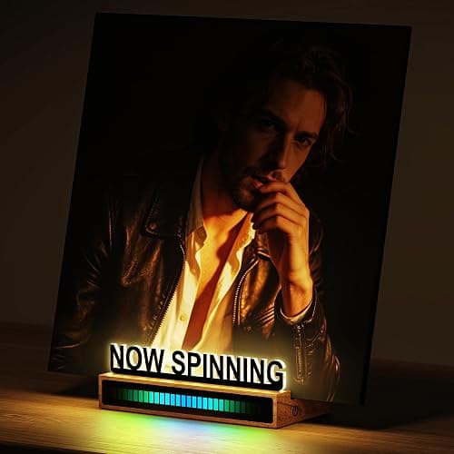 VAEKUCEAN RGB Now Spinning Vinyl Record Stand | Vinyl Record Holder, RGB Rhythm Light Bar, Light up Holder for Record Album Display and Storage, Gift for Album, LP Lovers thumbnail 8
