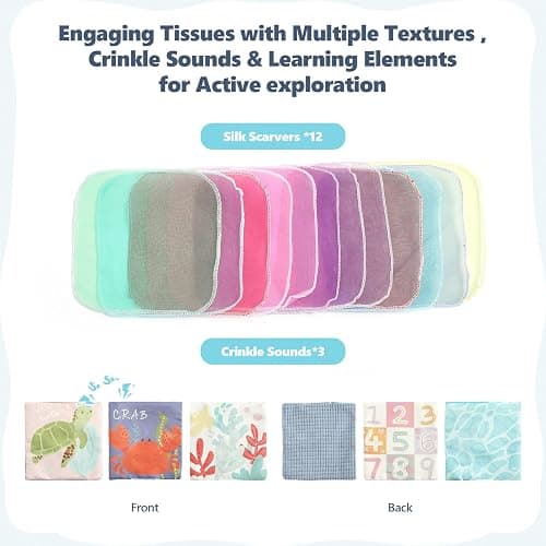 Youuys Baby Tissue Box Toy for Babies 6-12 Months - Montessori Toys Baby Tissue Box Sensory Toys for 1 Year Old - Boy Girl Gifts for Babies 6 12 18 Months Old (Ocean) thumbnail 8
