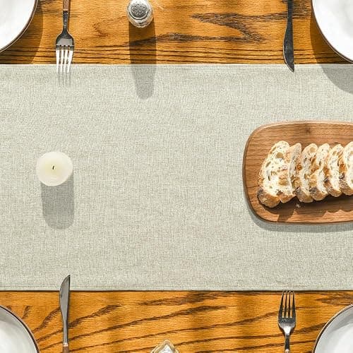 Artoid Mode Beige Table Runner, Seasonal Summer Fall Washable Kitchen Dining Table Decoration for Home Party Decor 13x72 Inch thumbnail 3