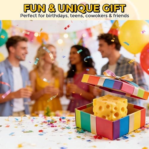 Cheese Squishy (6cm),Cheese Block Squeeze Toy,Squishies Stress Relief Fidget Toy,Stocking Stuffer Novelty Gifts for Birthday (2.4 inch) thumbnail 6