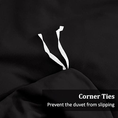Black Ruffle Duvet Cover Sets 3 Pieces Lace Bedding Set with 2 Pillowcases Double Soft Breathable Microfiber Duvet Cover 200 x 200 cm thumbnail 7