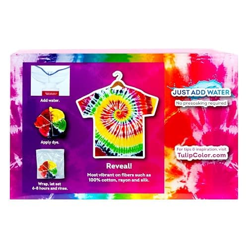 Tulip One-Step Tie-Dye Color Mania 36 Vibrant Colors, All-in-One Tie Dye Kit for Large Groups, Permanent Fabric Dye Pre-Filled Bottles, Gloves, Instructions thumbnail 6