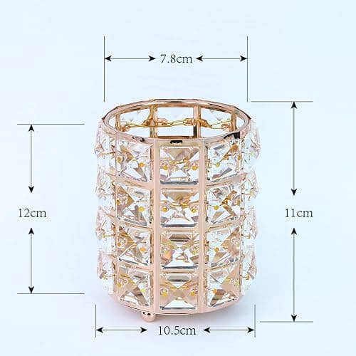 LUGUNU Makeup Brush Holder Organizer Crystal Vanity Decor Bling Personalized Comb Brushes Pen Storage Box Container (Gold 1 Pack) thumbnail 2
