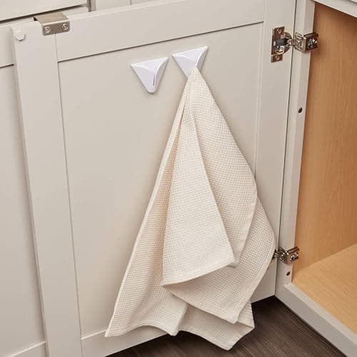 iDesign Self-Adhesive Dish Towel Holder for Kitchen - Pack of 2, White thumbnail 4