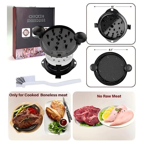 Chicken Shredder Tool Twist Large Chicken Breast Shredder Tool-Meat Shredder Meat Masher for Chicken Ground Beef Pork with Up-grated Stainless Steel Spikes Kitchen Gadgets Essentials (Black&Black) thumbnail 7