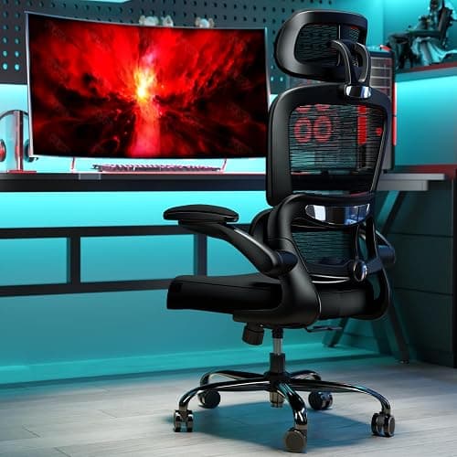 TRALT Office Chair Ergonomic Desk Chair, 330 LBS Home Mesh Office Desk Chairs with Wheels, Comfortable Gaming Chair, High Back Office Chair for Long Hours (Black) thumbnail 9