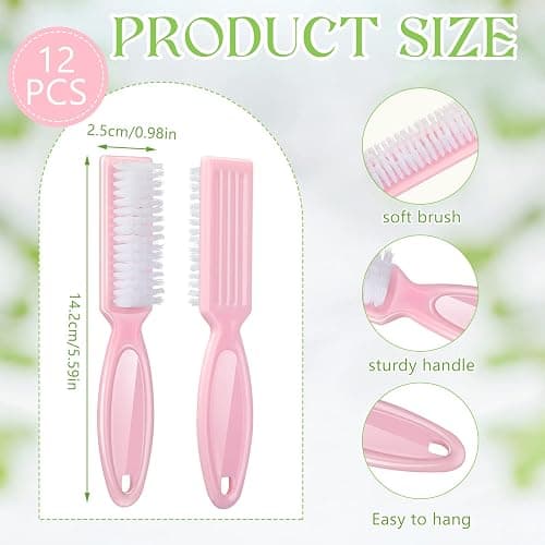 Patelai 12 Pcs Barber Clipper Brush Blade Trimmer Cleaning Brush for Fades Nail Neck Duster Manicure Salon(12,Light Pink) thumbnail 2