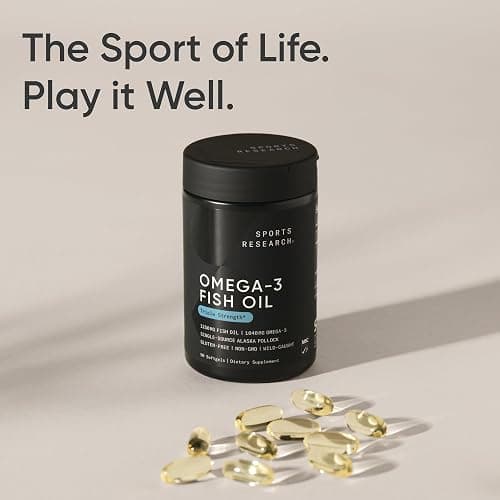 Sports Research® Omega-3 Fish Oil 1250 - Triple Strength Fish Oil Supplement from Wild Alaska Pollock - MSC Certified Sustainable · Non-GMO · Soy Free - 90 Softgel Capsules thumbnail 7