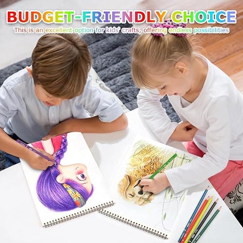 9" x 12" Sketch Book, 2-Pack 50 Sheets Spiral Bound Art Sketchbook, Acid Free Artist Drawing Book Paper, Art Supplies for Adults Kids, Craft Activities, Sketch Paper for Drawing Coloring Sketching thumbnail 4