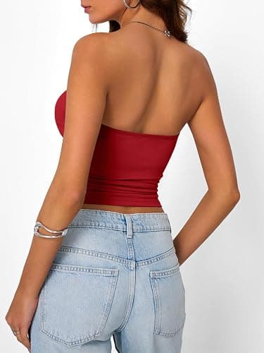 Trendy Queen Women's Strapless Bandeau Crop Top thumbnail 5