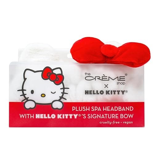The Crème Shop Hello Kitty x Plush Spa Headband with Hello Kitty's Signature Bow, Face Wash Hair Band For Women thumbnail 3