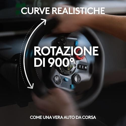 Logitech G G29 Driving Force volante da corsa e pedali con ritorno di forza dinamico reale, leve al volante in acciaio inox, coprivolante per PS5, PS4, PC, Mac - Black thumbnail 4