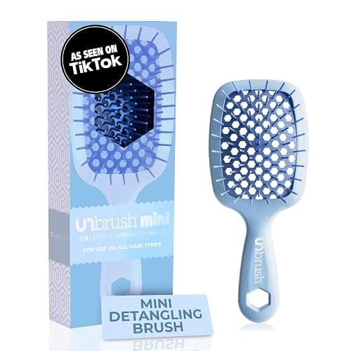 FHI Heat UNbrush Mini Detangler Brush for Pain-Free Brushing on All Wet or Dry Hair Types — Durable Duoflex Anti-Static Bristles, Lightweight Handle, Vented Mini Hair Brush - Image 1