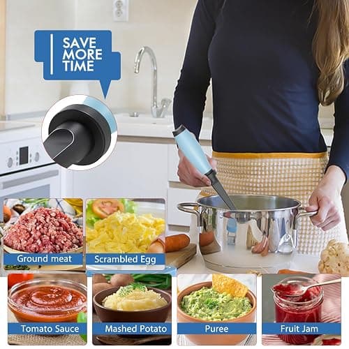 Upgrade Meat Chopper, Heat Resistant Meat Masher for Hamburger Meat, Ground Beef Smasher, Nylon Hamburger Chopper Utensil, Ground Non Stick Mix Chopper, Mix and Chop, Potato Masher Tool（Aqua） thumbnail 5