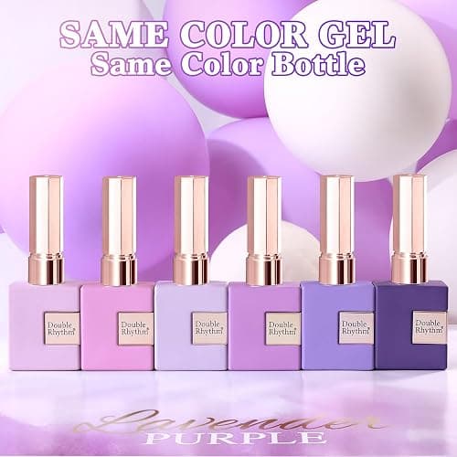 Double Rhythm 6 Pcs 15 ML Gel Polish Set Same Color Same Bottle Soak Off Gel Polish Kit Nail Art Manicure Salon DIY at Home for Women (Light Dark Purple Violet Rose Pink-T6-16) thumbnail 4