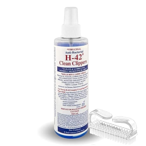 Skin Revolution H-42 Clean Clippers Blade Cleaner with Brush - 8oz Bottle - Image 1