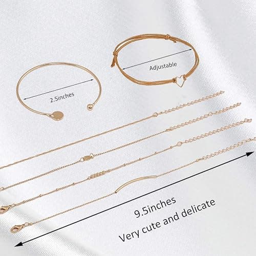 XOCARTIGE Layered Bracelet Set Assorted Beaded Bracelet Multiple Stackable Wrap Bangle Jewelry Adjustable thumbnail 5