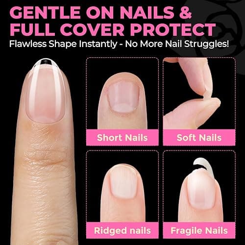 UNA GELLA Extra Short Almond Nail Tips Full Cover 504PCS Gel Nail Tips Short Almond Shaped Nails Tips Soft Gelly Gel Clear Fake Nails Tip for Acrylic Nail Tip Soak Off Home DIY Salon Nails 12 Sizes thumbnail 7