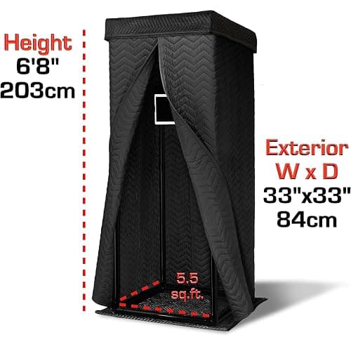 Snap Studio Ultimate Vocal Booth | Portable Sound Booth for Recording Echo-Free Vocals | 360 Reverb Stand-In Isolation Shield | Pro-Sound Blankets | Recommended by Rolling Stone - Black thumbnail 5