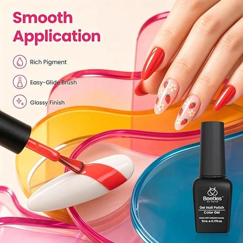 Beetles Fall Gel Polish Kit, Chic Outfits Collection, 25 Colors | Brown Purple Nude Red Black Color Gel Nails, with 3Pcs Base Top Coat Soak off UV Gel Manicure Kit Gifts for Women thumbnail 6