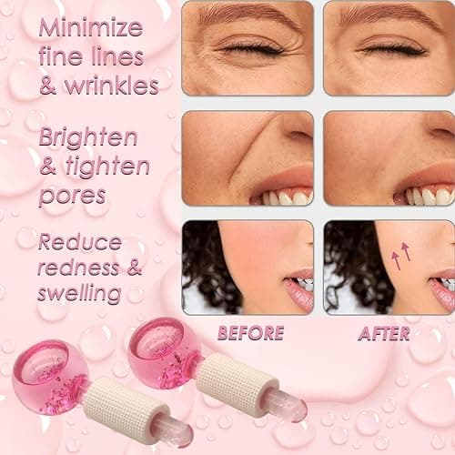 Lazzybeauty Ice Globes for Facial Cooling - 2 PCS Set for Eye & Neck, Cold Glass Ice Roller Ball, Cryo Sticks Face Globes, Tighten Skin, Reduce Puffiness and Dark Circles, Enhance Circulation thumbnail 4