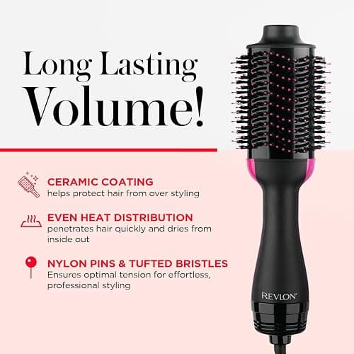 REVLON One-Step Volumizer Hair Dryer and Styler with Improved Motor – Easy Salon-Style Blowouts – Less Frizz, More Shine, and Reduced Heat Damage, for all Hair Types and Lengths (Black) thumbnail 5