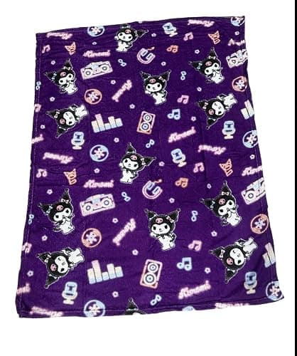 Kuromi & Friends Soft Silky Fleece Throw 40"x50" Kids Blanket “Neon Kuromi” thumbnail 3