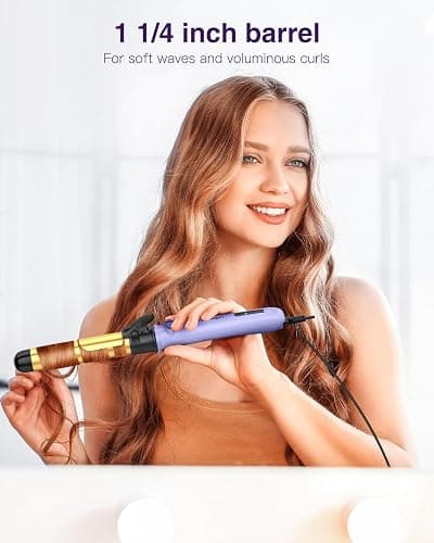 Rotating Curling Iron 1 1/4 Inch, Upgraded ZAVAREA Automatic Curling Iron with Extra-Long Barrel, Dual Voltage Self Curling Wand 1.25" Hair Curler thumbnail 5