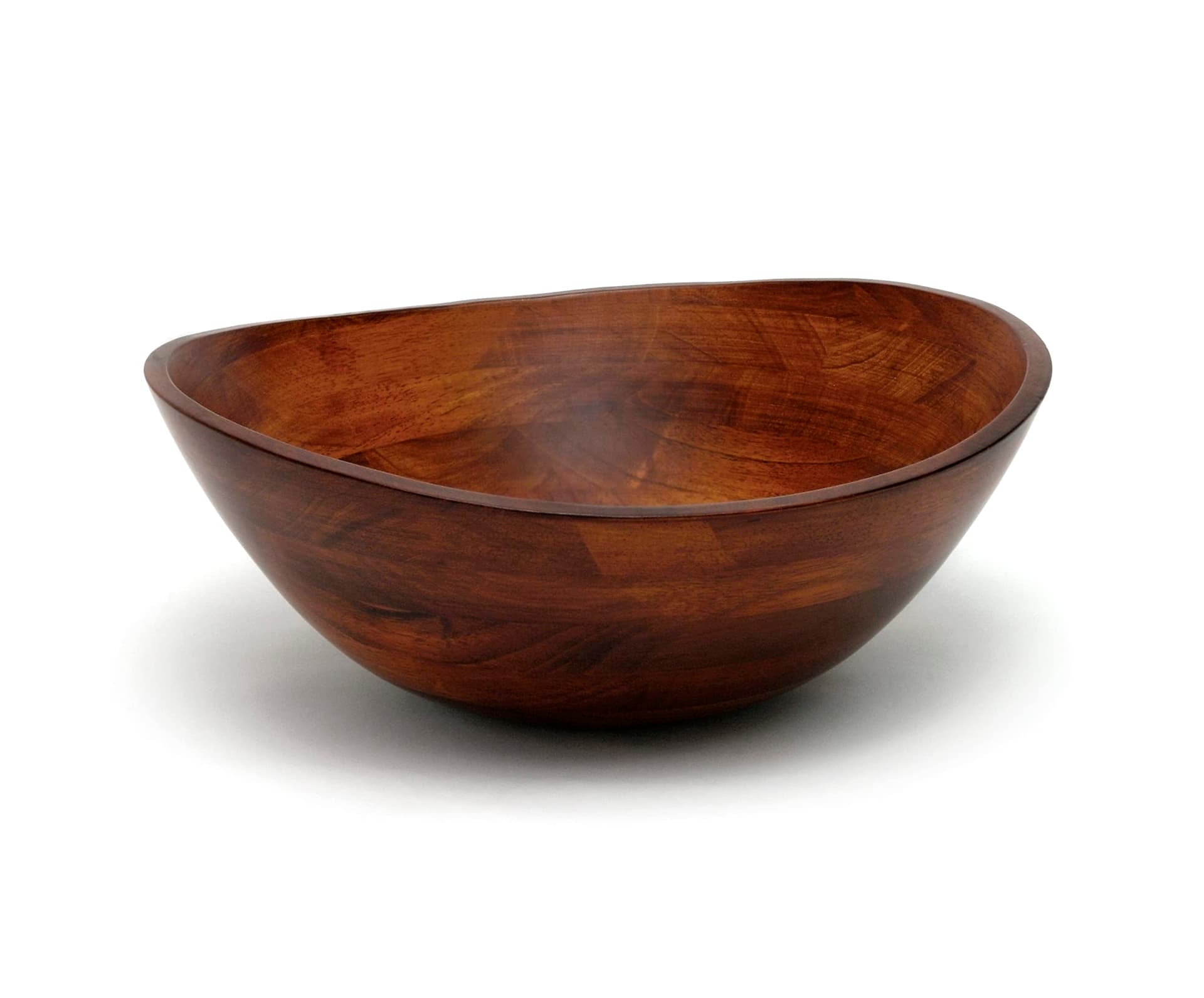 Lipper International Cherry Finished Wavy Rim Serving Bowl for Fruits or Salads, Matte, Large, 13" x 12.5" x 5", Single Bowl - Image 1
