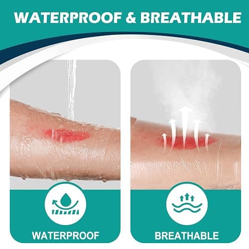 Transparent Film Dressing 4" x 4.75" Box of 30 - Waterproof Bandages for Swimming, Showering, Wounds, Post Surgical Shower or IV Shield, Tattoo Aftercare Bandage, Scar Therapy, Adhesive Patches thumbnail 6