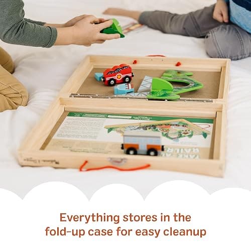 Melissa & Doug Take-Along Railroad Tabletop Playset with Wooden Train Toys, Animals & Scenery Play Pieces, Preschool Learning Toys for Girls & Boys 3+ - FSC Certified thumbnail 4