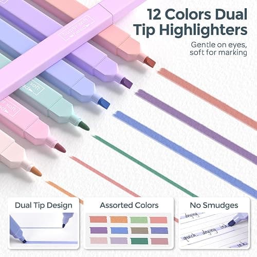 Nicpro 39 PCS Aesthetic School Supplies with Cute Pen Case, 12 Pastel Highlighters, 5 Black Ink Gel Pens, 6 Mechanical Pencils Set 0.5 & 0.7mm for Students Stationary College Essentials (Blue) thumbnail 5