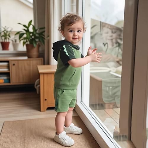 LIOMENGZI Toddler Baby Boy Hooded Dinosaur Summer Outfit Funny T-Shirt Shorts Set Infant Dinosaur Clothes 6 12 18 Months 2T thumbnail 5