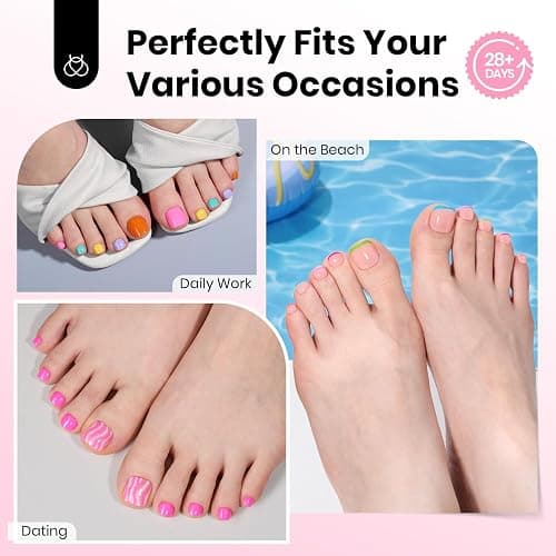 Beetles Soft Gel Toe Nail Tips Square - 16 Sizes 192 Pcs Nail Tips | Full Cover Fake Acrylic Toe Nail Pre-Etched Double Matte Press on Toenails, Toe Nail Extensions for Women thumbnail 2