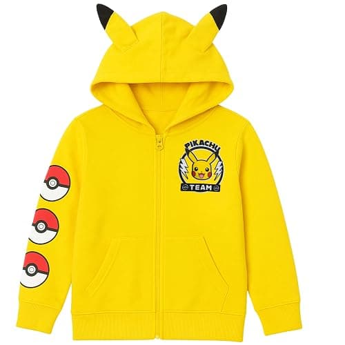 Mad Engine Pokémon Pikachu Costume Hoodie with 3D Ears, Long Sleeve Hooded Sweatshirt, Boys 6-16 thumbnail 4