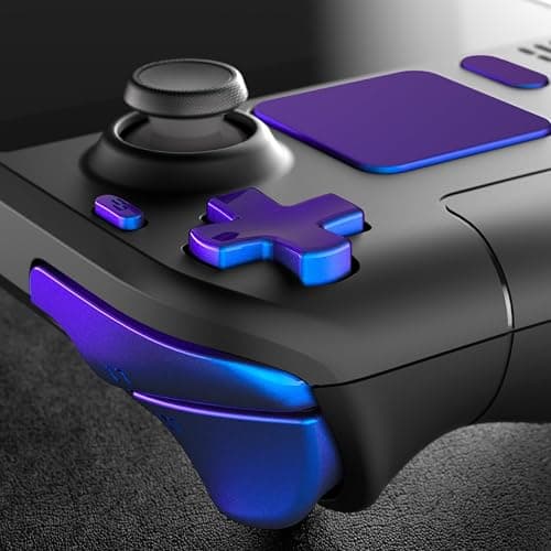 eXtremeRate Chameleon Purple Blue Replacement Full Set Buttons for Steam Deck, DIY Custom ABXY D-pad Trackpad Bumpers Triggers Buttons Sets for Steam Deck LCD Handheld Console - Console NOT Included thumbnail 4