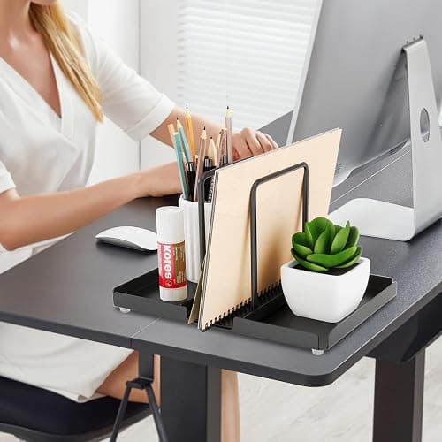 Napkin Holder for Table, Metal Napkin Holder with Salt and Pepper Shakers Caddy, Standing Paper Napkin Storage for Kitchen Dining Table Decor, Black thumbnail 8