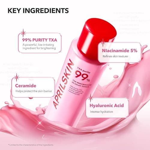 APRILSKIN TXA+Niacinamide 99 Pink Milky Toner | 99% High-Purity TXA 3%+ Niacinamide 5% for Brightening | Highly Concentrated Cream Toner | Deep Moisturizing Formula for Dull Skin | 5.07 fl.oz. thumbnail 4