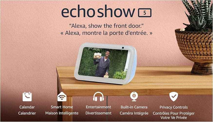 Amazon Echo Show 5 (newest model), Smart display with deeper bass and clearer sound, Cloud Blue thumbnail 8