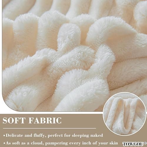 Bunny Blanket for Women, Faux Rabbit Fur Throw Blanket for Couch, Fluffy Warm Plush Thick Bubble Blanket for Bed Sofa Living Room, Soft Cozy Furry Blankets (Dark Grey,120x200cm/47x79inch) thumbnail 3