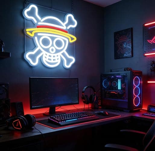 GALLIA Anime Theme One Piece LED Neon Sign for Wall Decor, Dimmable Anime Light Up Display, Kids Bedroom Game Room Decoration, (HZ) thumbnail 3