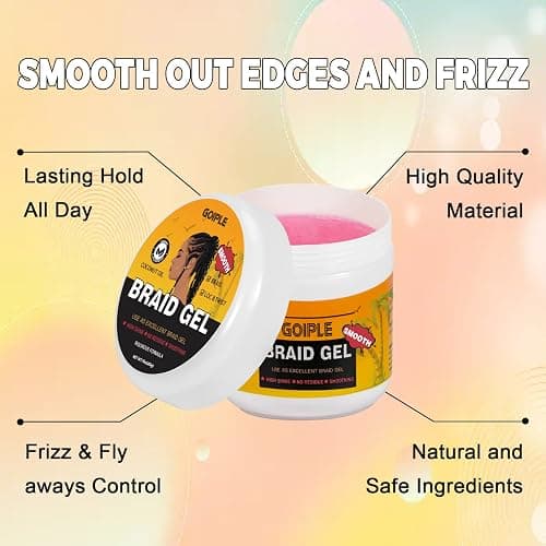 16 OZ Big Capacity Strong Hold Smoothing Gel for Twist, Locs, Braids, Edge, Cornrows - No Flake, Tames Frizz, High Shine, Easy to Use Braiding and Edge Control Gel thumbnail 3